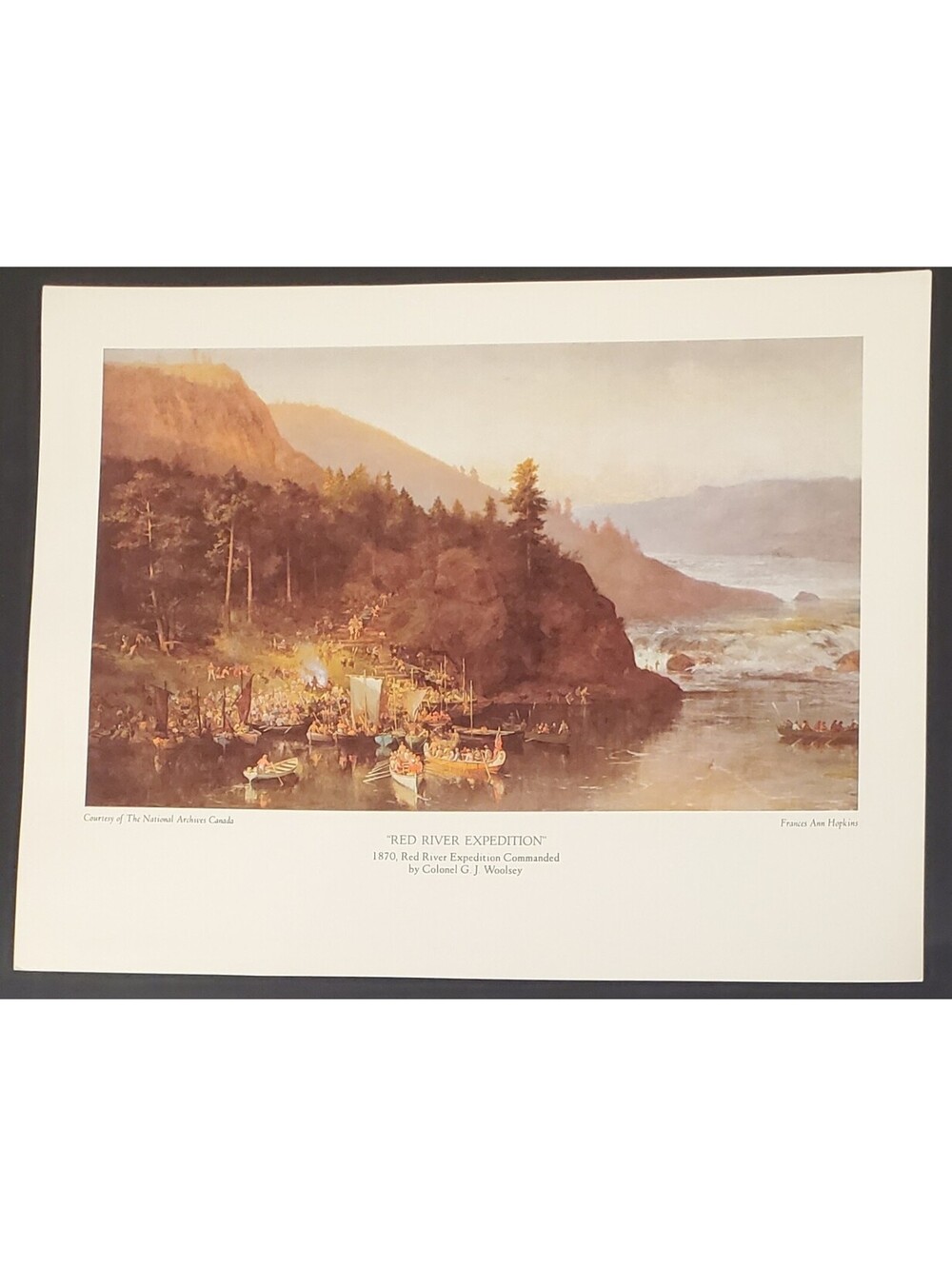 Unframed 11x14 VTG Frances Ann Hopkins 'Red River Expedition' 1870 Art Print